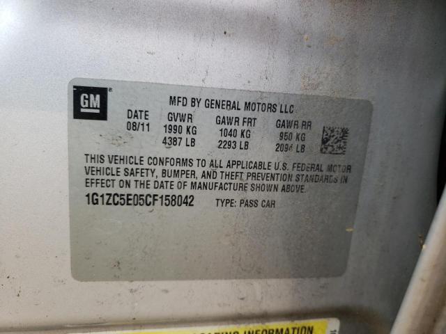 1G1ZC5E05CF158042 - 2012 CHEVROLET MALIBU 1LT SILVER photo 13