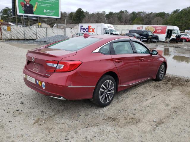 1HGCV3F51LA011317 - 2020 HONDA ACCORD HYBRID EXL RED photo 3