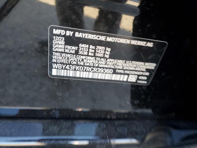 WBY43FK07RCR39360 - 2024 BMW I5 M60 BLACK photo 13