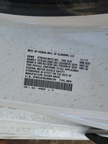 5FNRL6H98JB064794 - 2018 HONDA ODYSSEY ELITE أبيض صورة 13