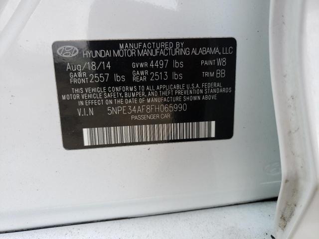 5NPE34AF8FH065990 - 2015 HYUNDAI SONATA SPORT WHITE photo 12