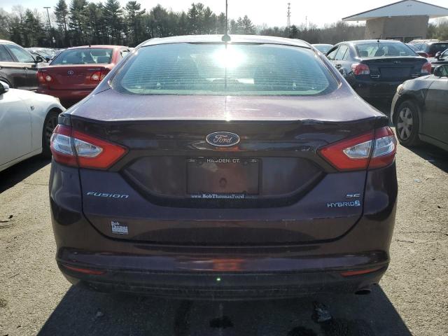 3FA6P0LU6DR206018 - 2013 FORD FUSION SE HYBRID MAROON photo 6