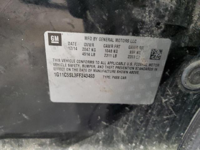 1G11C5SL3FF243493 - 2015 CHEVROLET MALIBU 1LT Қара фото 12