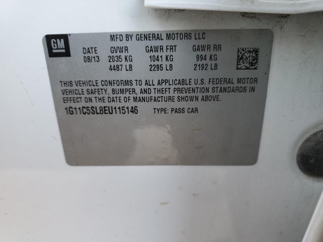 1G11C5SL8EU115146 - 2014 CHEVROLET MALIBU 1LT 白色 照片 12