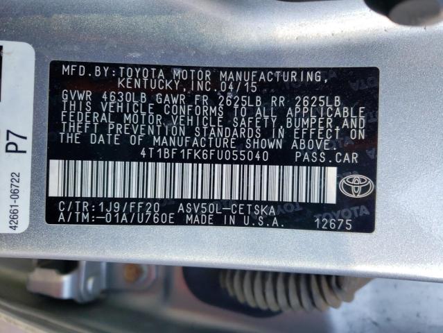 4T1BF1FK6FU055040 - 2015 TOYOTA CAMRY LE SILVER photo 13