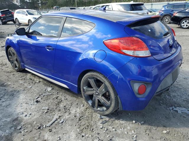 KMHTC6AE5FU216974 - 2015 HYUNDAI VELOSTER TURBO BLUE photo 2