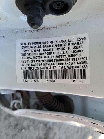 19XFC2F84LE014117 - 2020 HONDA CIVIC SPORT 白色 照片 12