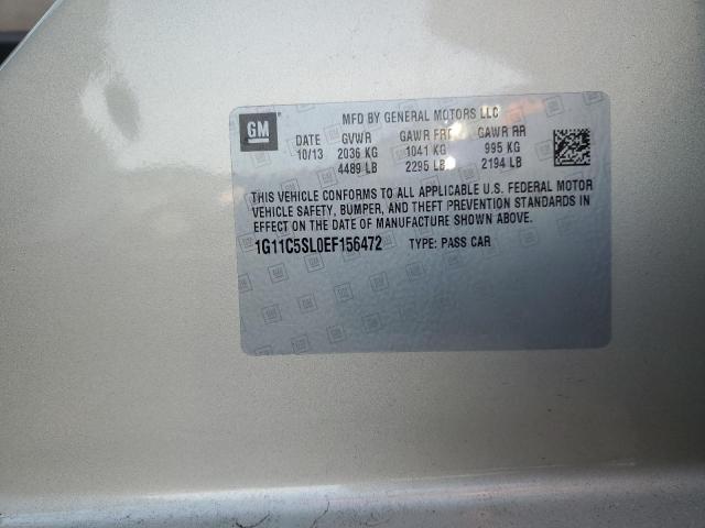 1G11C5SL0EF156472 - 2014 CHEVROLET MALIBU 1LT Бежевый фото 12