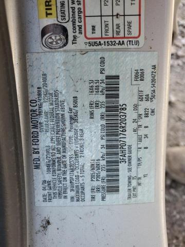 3FAHP07176R203785 - 2006 FORD FUSION SE SILVER photo 12