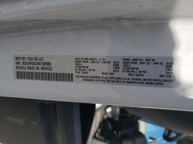 3C6LRVDG2NE102980 - 2022 RAM PROMASTER 2500 HIGH Ақ фото 14