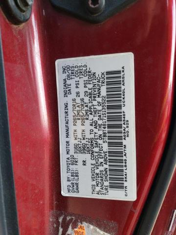 5TBBT48171S135522 - 2001 TOYOTA TUNDRA ACCESS CAB LIMITED RED photo 12