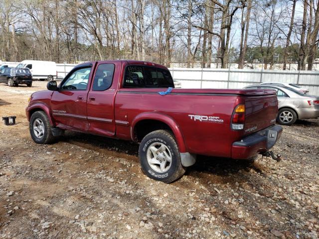 5TBBT48171S135522 - 2001 TOYOTA TUNDRA ACCESS CAB LIMITED RED photo 2