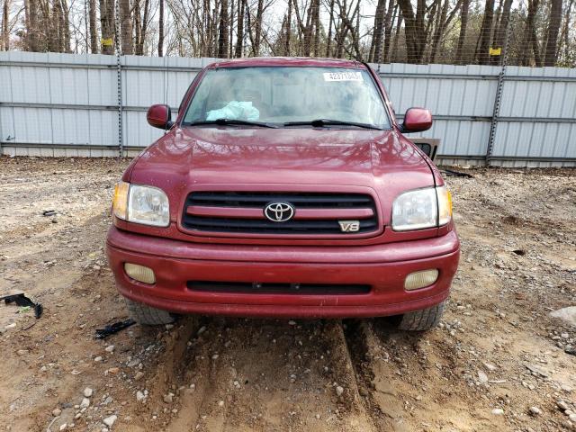 5TBBT48171S135522 - 2001 TOYOTA TUNDRA ACCESS CAB LIMITED RED photo 5