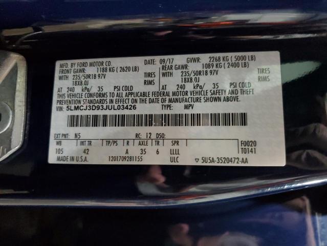 5LMCJ3D93JUL03426 - 2018 LINCOLN MKC RESERVE ლურჯი ფოტო 14