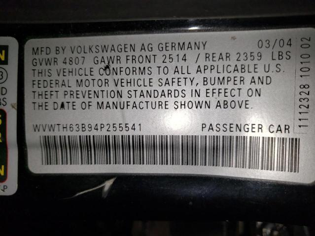 WVWTH63B94P255541 - 2004 VOLKSWAGEN PASSAT GLX Qara foto 12