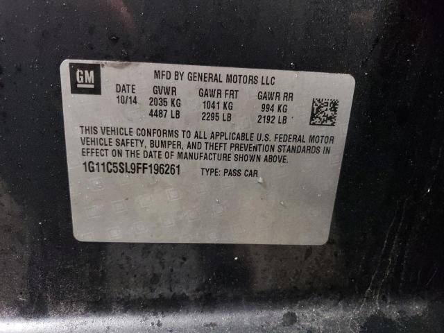 1G11C5SL9FF196261 - 2015 CHEVROLET MALIBU 1LT 黑色 照片 12