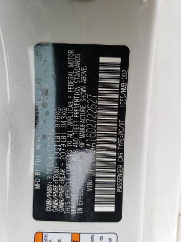 JF1ZNAA16D2722627 - 2013 TOYOTA SCION FR-S WHITE photo 12