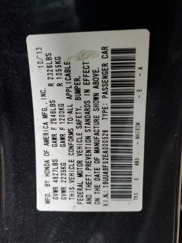 19UUA9F52EA000526 - 2014 ACURA TL TECH GRAY photo 12