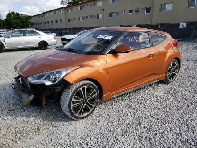 KMHTC6AE0GU281376 - 2016 HYUNDAI VELOSTER TURBO ORANGE photo 1