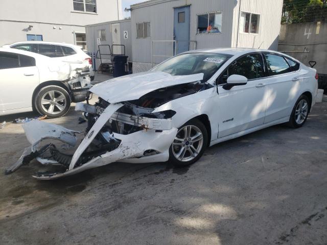 3FA6P0UU0JR244824 - 2018 FORD FUSION S HYBRID WHITE photo 1