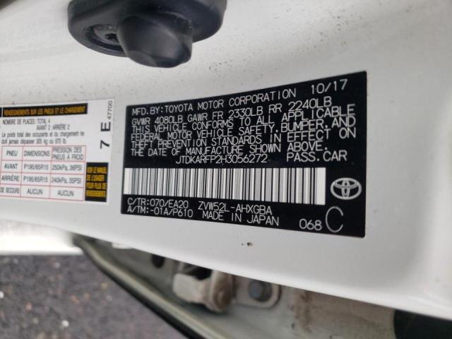 JTDKARFP2H3056272 - 2017 TOYOTA PRIUS PRIM 白色 照片 12