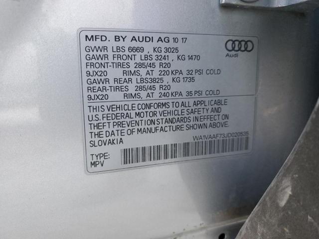WA1VAAF73JD020535 - 2018 AUDI Q7 PRESTIGE 银色 照片 13