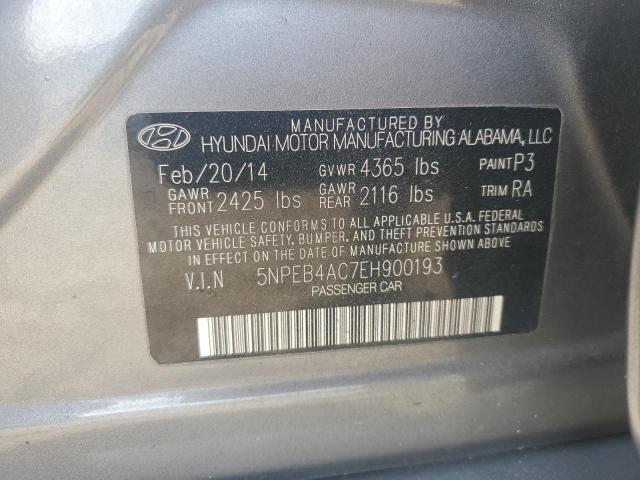 5NPEB4AC7EH900193 - 2014 HYUNDAI SONATA GLS SILVER photo 12