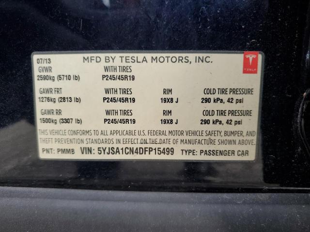 5YJSA1CN4DFP15499 - 2013 TESLA MODEL S Սև լուսանկար 12
