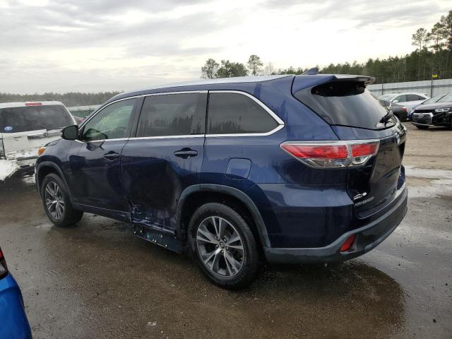 5TDKKRFH3GS157713 - 2016 TOYOTA HIGHLANDER XLE BLUE photo 2