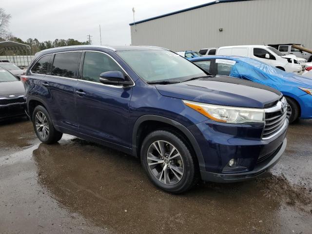 5TDKKRFH3GS157713 - 2016 TOYOTA HIGHLANDER XLE BLUE photo 4