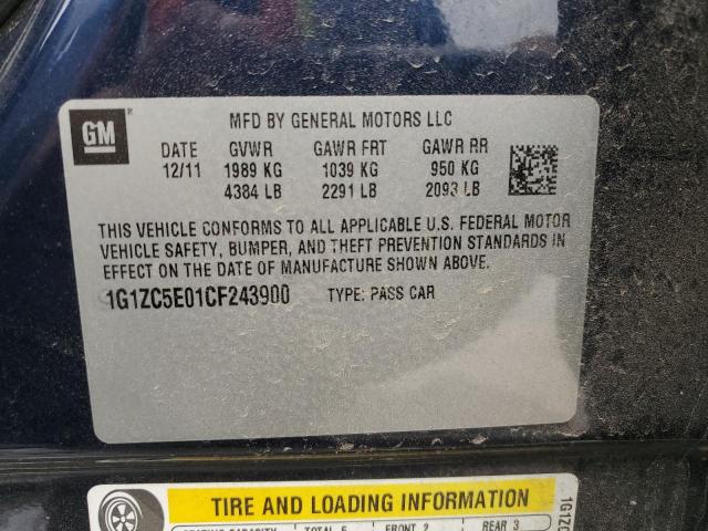 1G1ZC5E01CF243900 - 2012 CHEVROLET MALIBU 1LT BLUE photo 12