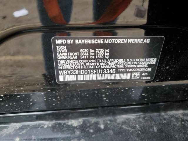 WBY33HD01SFU13346 - 2025 BMW I4 M50 BLACK photo 12