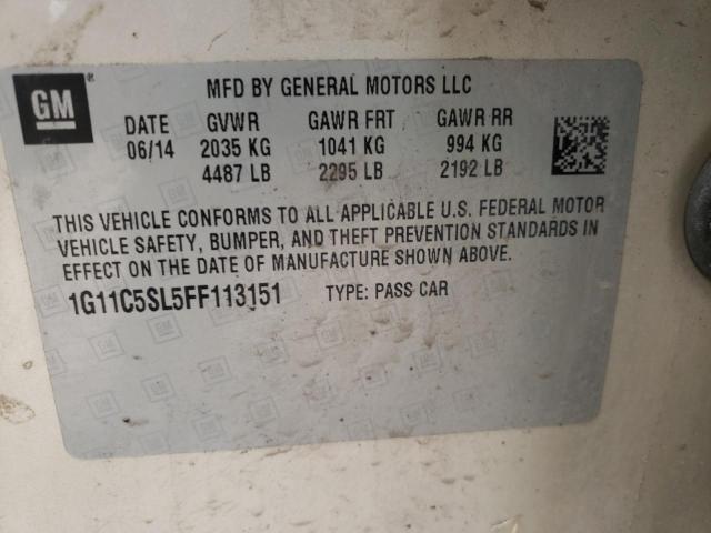 1G11C5SL5FF113151 - 2015 CHEVROLET MALIBU 1LT ذهبي صورة 12