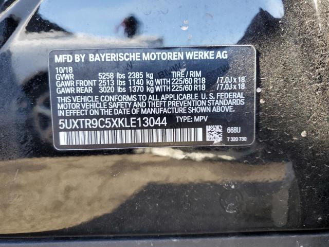 5UXTR9C5XKLE13044 - 2019 BMW X3 XDRIVE30I BLACK photo 12