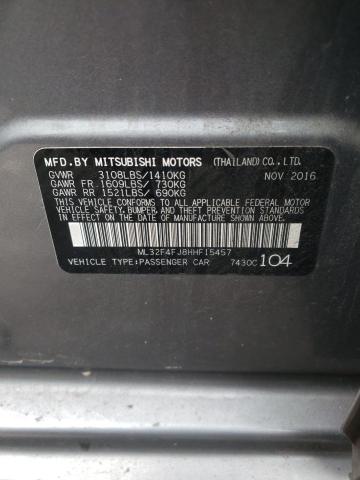 ML32F4FJ8HHF15457 - 2017 MITSUBISHI MIRAGE G4 SE GRAY photo 12