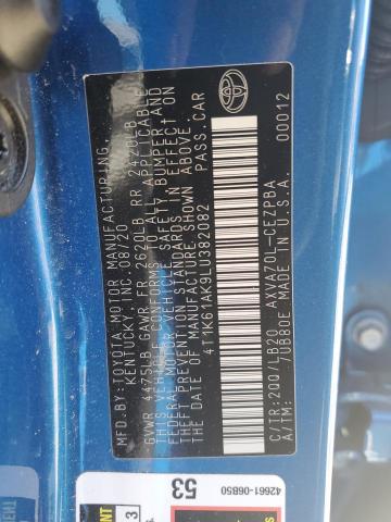 4T1K61AK9LU382082 - 2020 TOYOTA CAMRY XSE BLUE photo 13