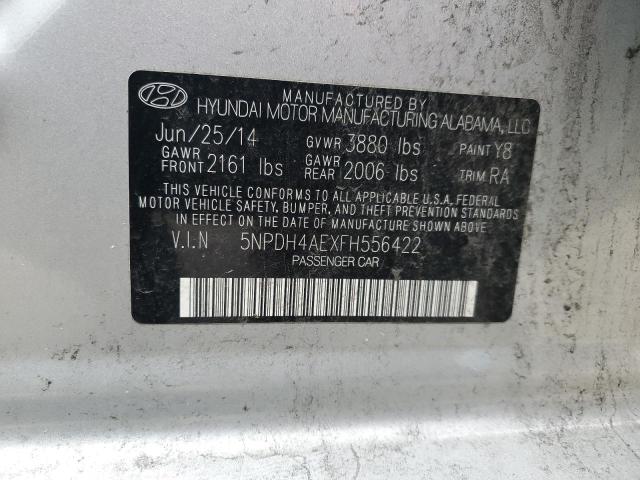 5NPDH4AEXFH556422 - 2015 HYUNDAI ELANTRA SE SILVER photo 12