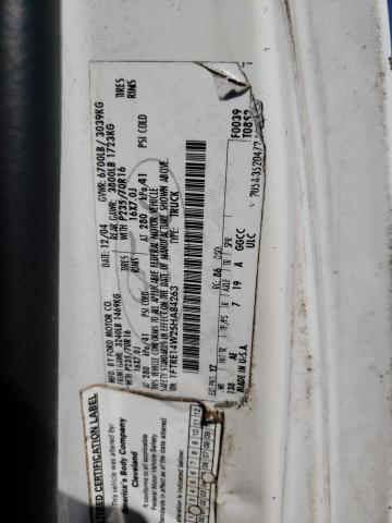 1FTRE14W25HA84263 - 2005 FORD ECONOLINE WHITE photo 13