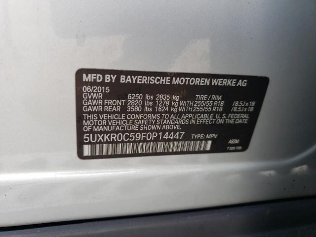 5UXKR0C59F0P14447 - 2015 BMW X5 XDRIVE35I SILVER photo 12