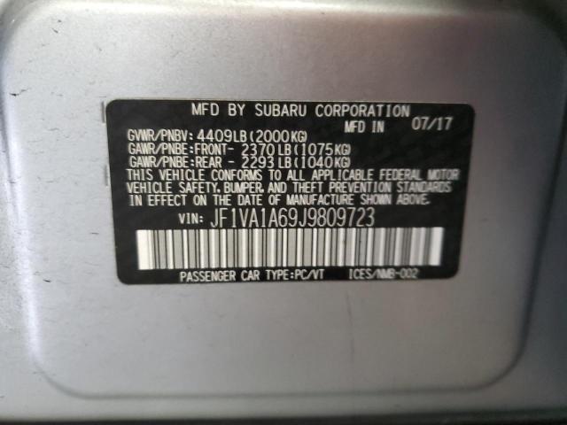 JF1VA1A69J9809723 - 2018 SUBARU WRX SILVER photo 13