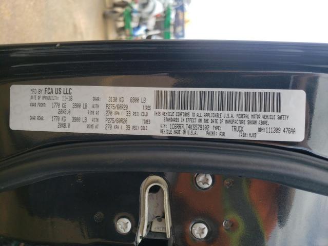 1C6RR7LT4KS579102 - 2019 RAM 1500 CLASS SLT შავი ფოტო 12
