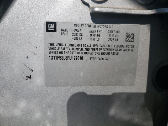 1G11F5SL8FU127810 - 2015 CHEVROLET MALIBU LTZ 银色 照片 12