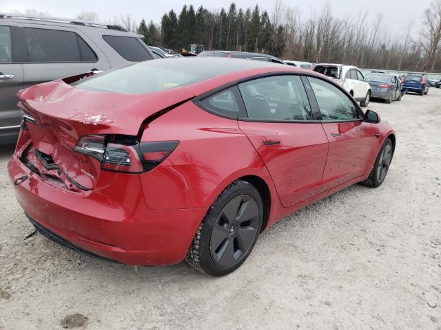 5YJ3E1EBXMF901799 - 2021 TESLA MODEL 3 RED photo 3