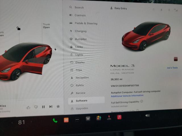 5YJ3E1EBXMF901799 - 2021 TESLA MODEL 3 RED photo 9