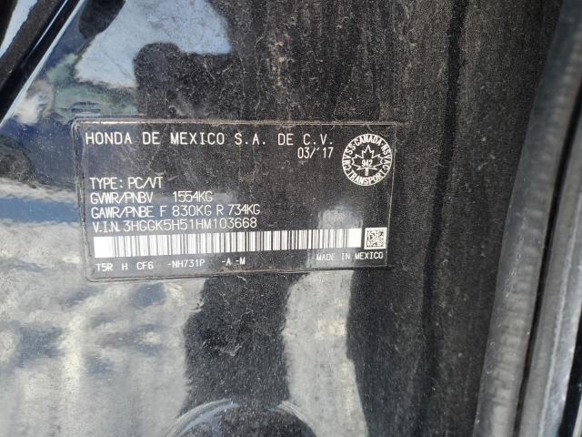 3HGGK5H51HM103668 - 2017 HONDA FIT LX 黑色 照片 12