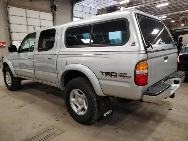 5TEHN72N53Z242146 - 2003 TOYOTA TACOMA DOUBLE CAB SILVER photo 2