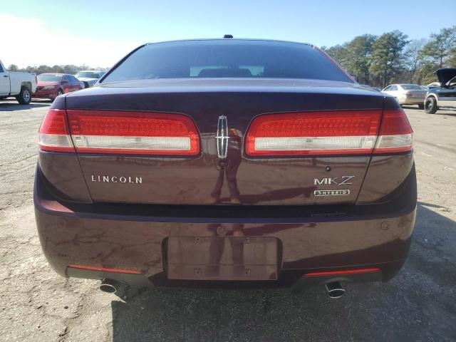 3LNDL2L37CR820957 - 2012 LINCOLN MKZ HYBRID BURGUNDY photo 6