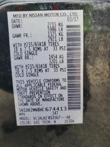 5N1DR2MN8HC674413 - 2017 NISSAN PATHFINDER S Qara foto 13