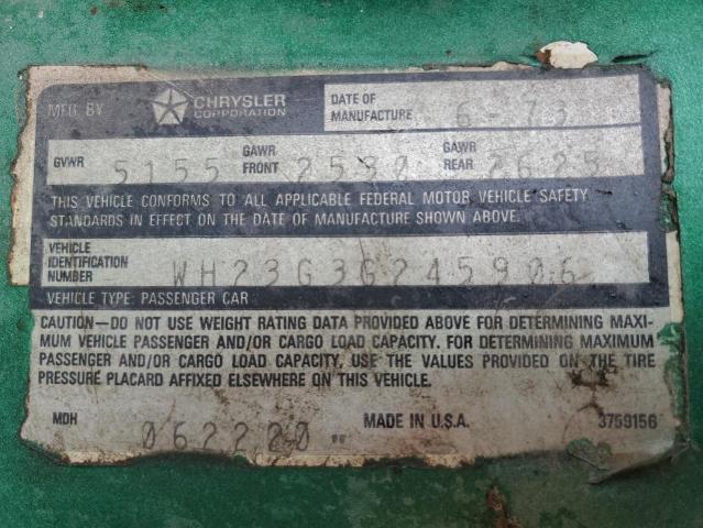 WH23G3G245906 - 1973 DODGE CHARGER BLACK photo 13