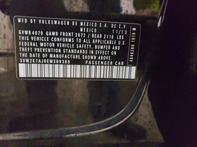3VW2K7AJ0EM389369 - 2014 VOLKSWAGEN JETTA BASE BLACK photo 12